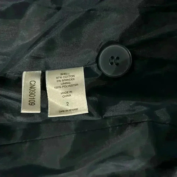 New York & Company Stretch Navy Single Breasted Two Button Blazer Corp Size 2 - Picture 5 of 6